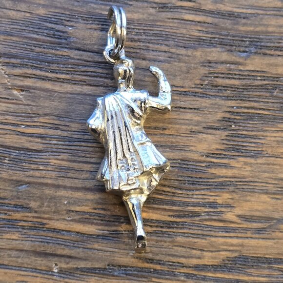 Vintage Sterling Silver Scottish Highland Dancer Pendant (360 degree sculpted) - Picture 2 of 5